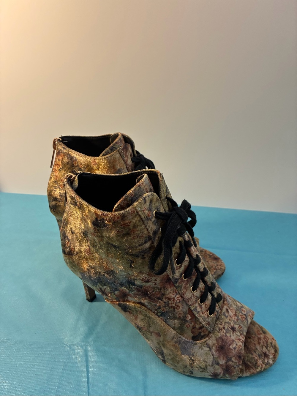 Nanette Lepore Halle Open Toe ´Velvet’ Booties 8.5 M